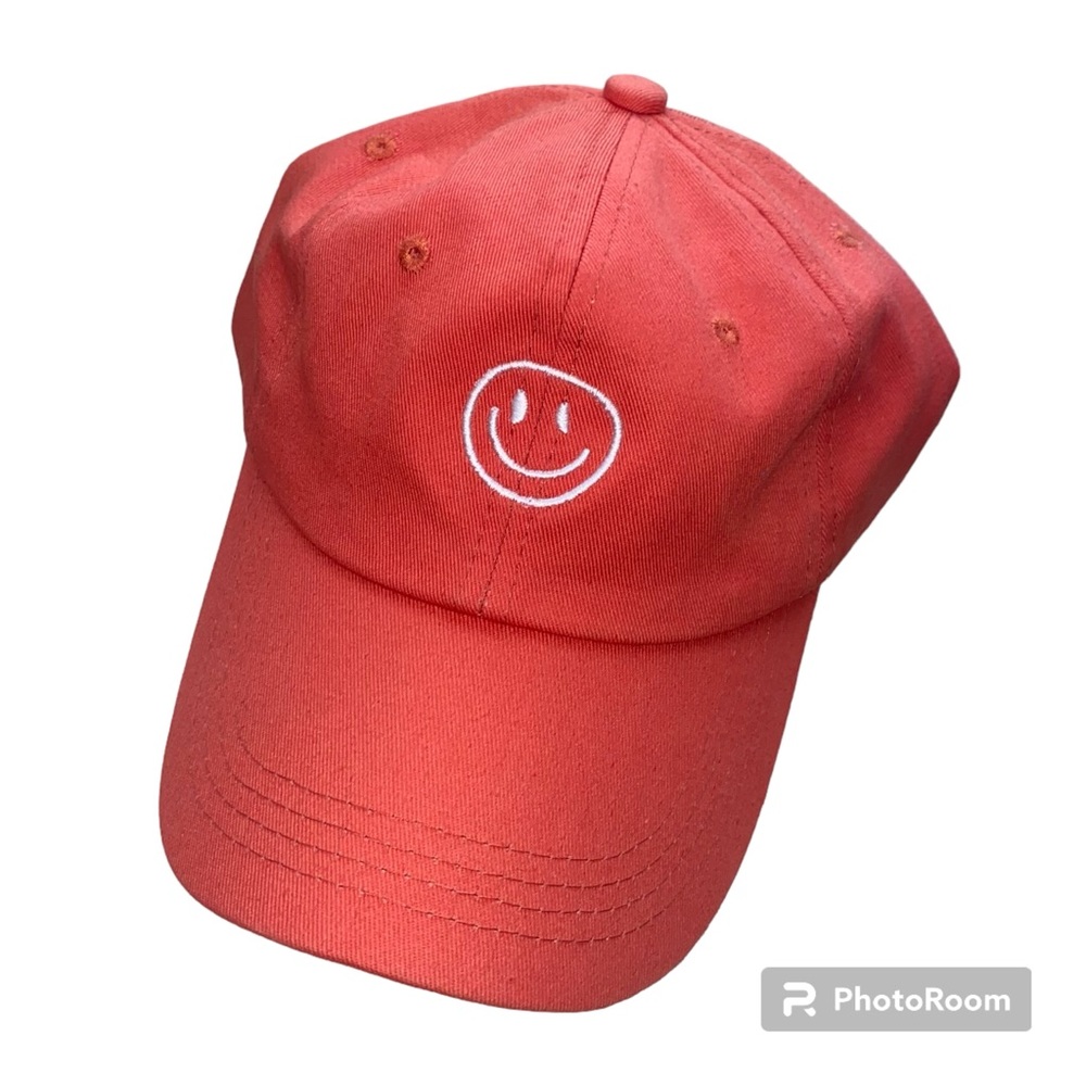 Smiley Face Embroidered Baseball Hat